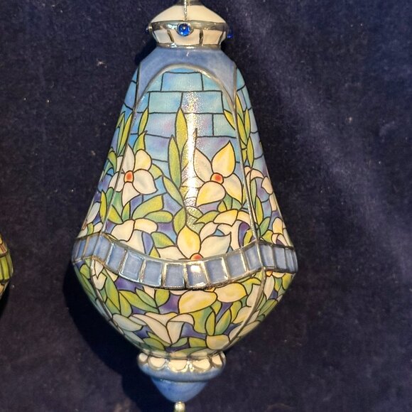 Bradford Exchange Era Of Louis Tiffany Heirloom Porcelain Ornament Collection - Picture 6 of 10